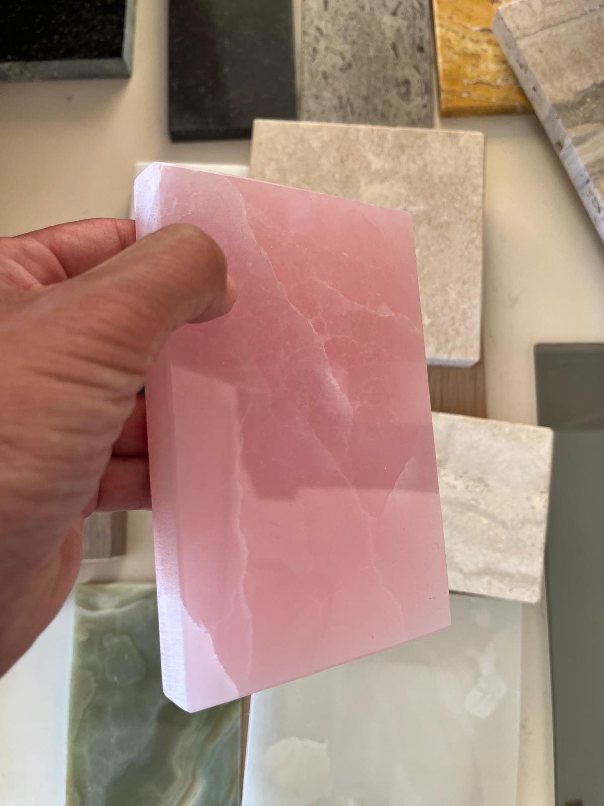 colored pink onyx.