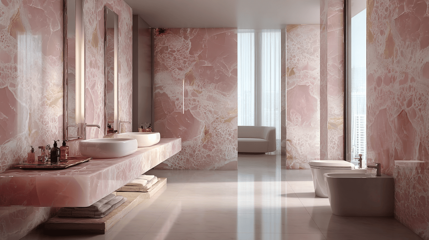pink onyx bathroom