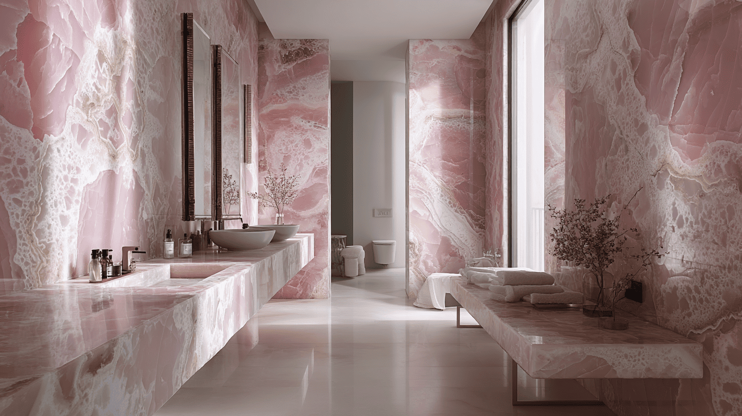 pink onyx bathroom