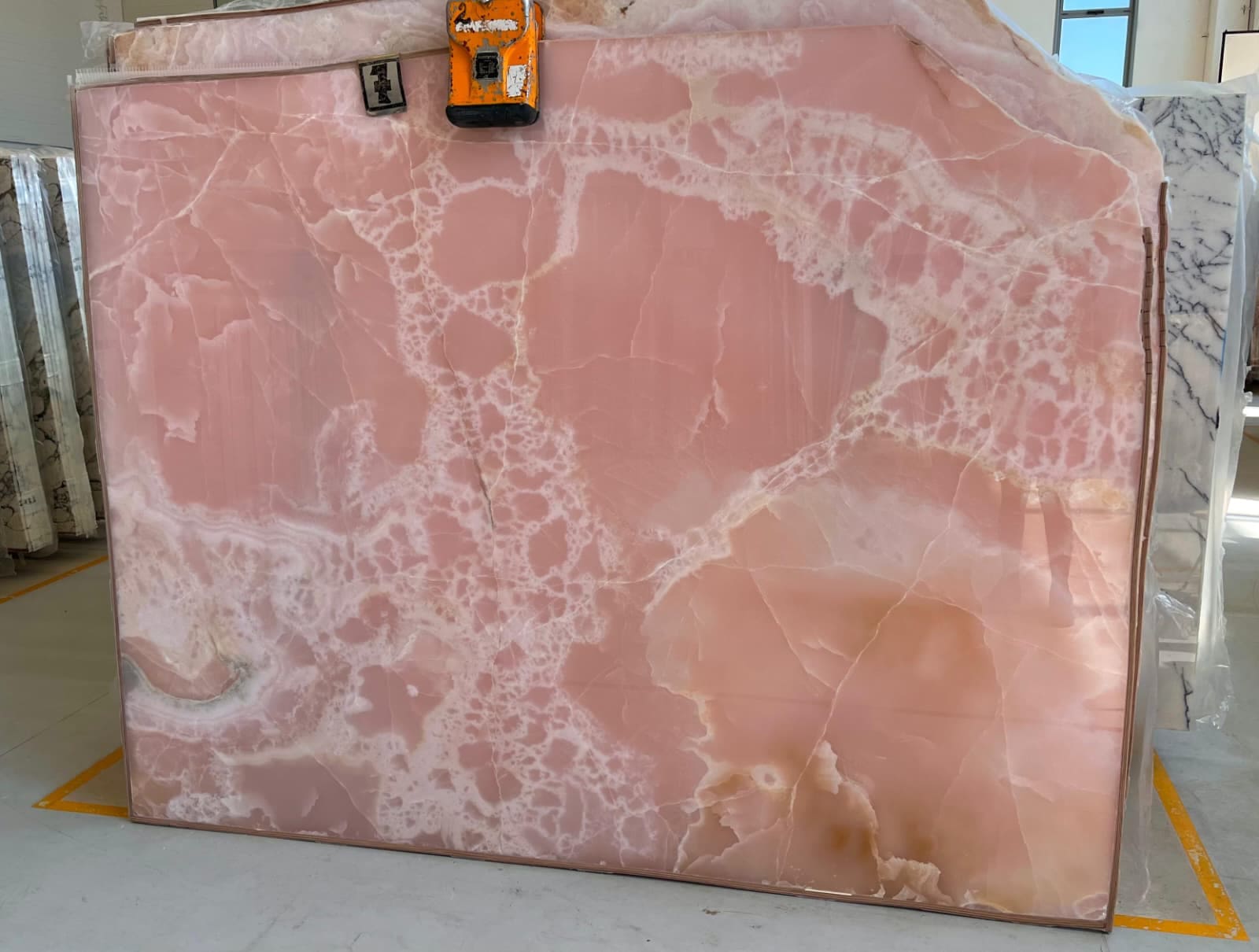 pink onyx slab