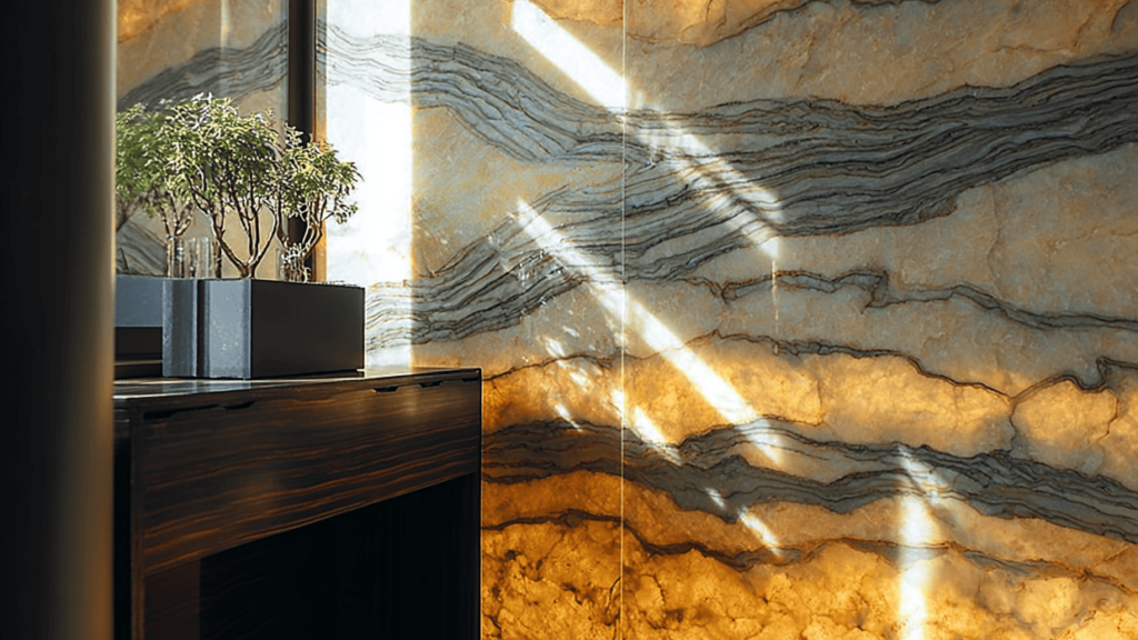 backlit onyx wall