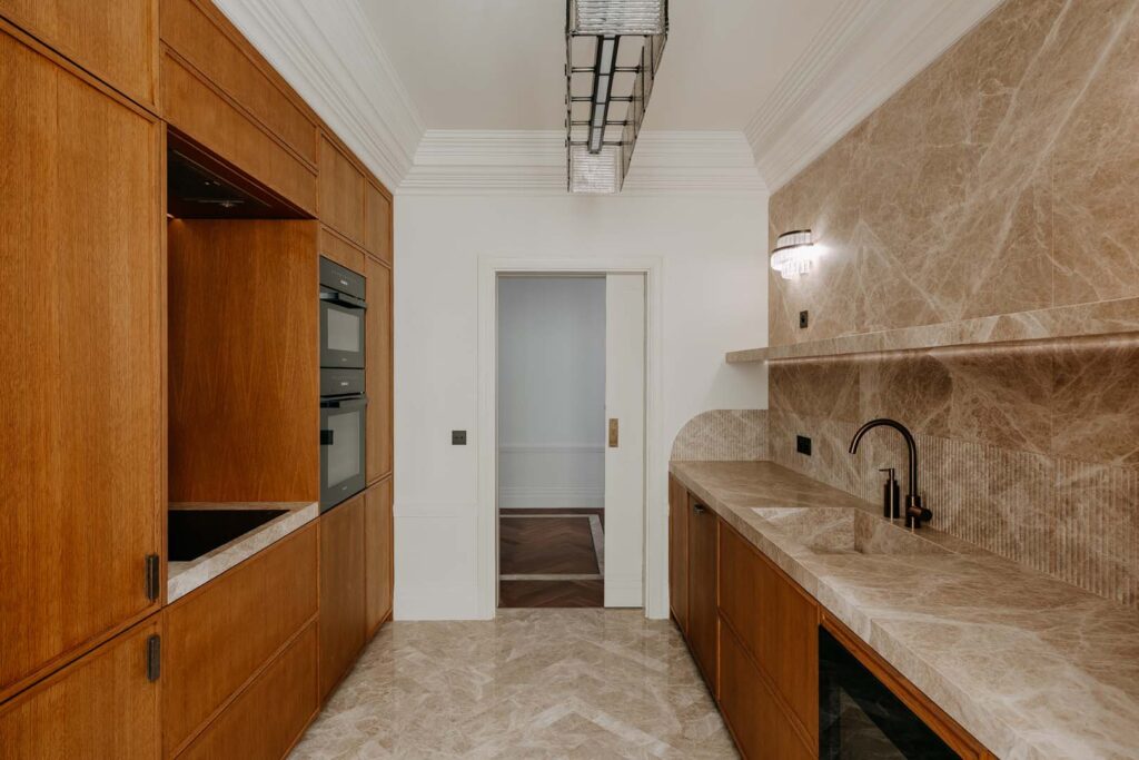 light emperador marble kitchen