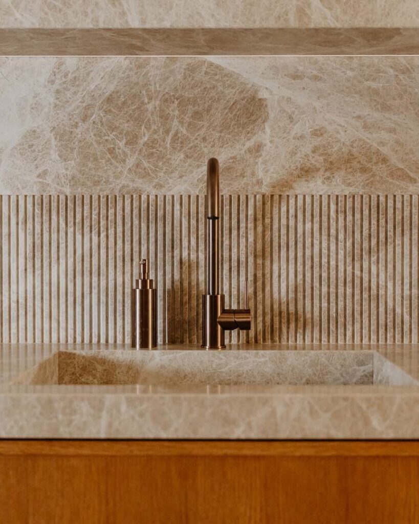 light emperador marble kitchen
