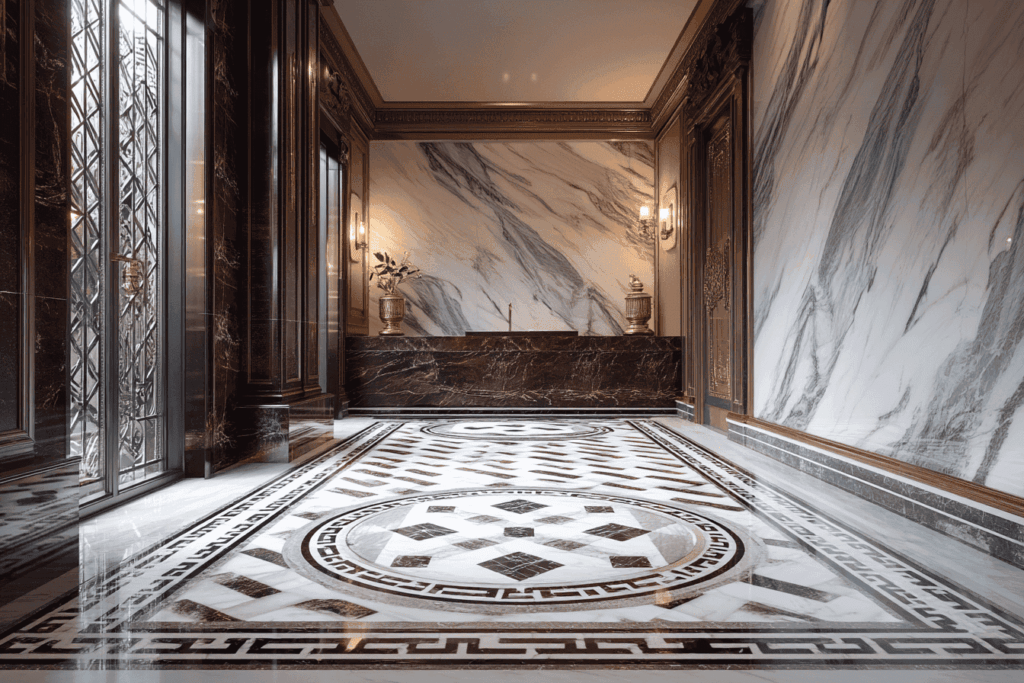 marble inlaid flooring