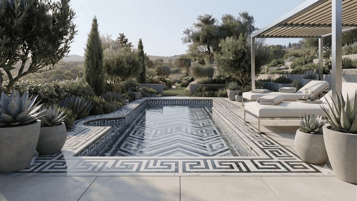 marble inlays for swimming pool