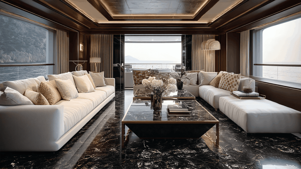nero portoro flooring for yacht