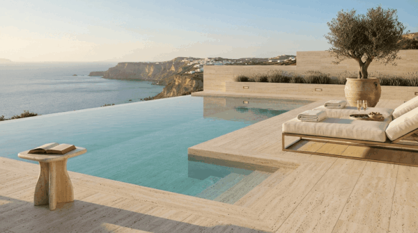 travertine swimming pool
