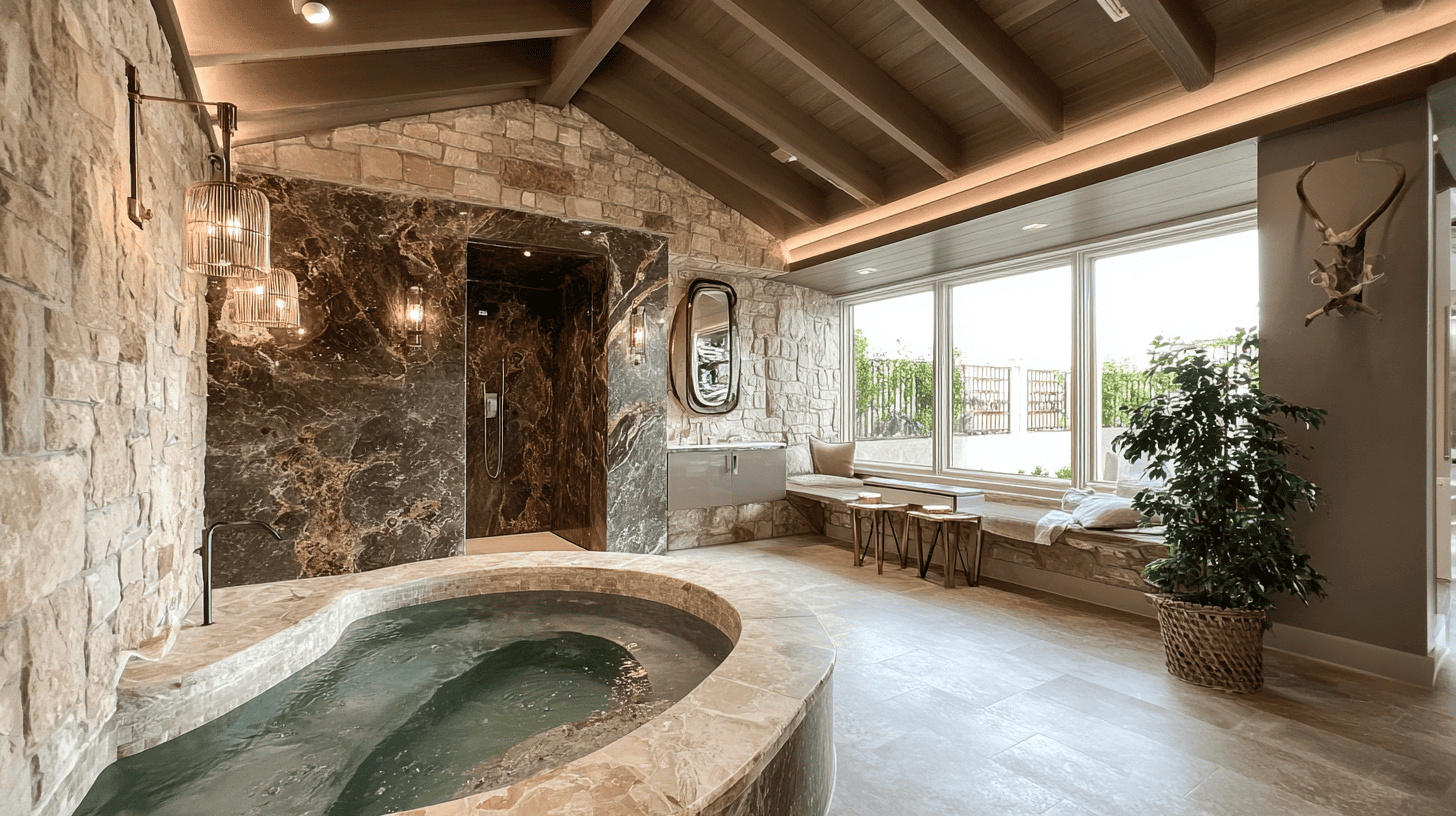 indoor spa in natural stone
