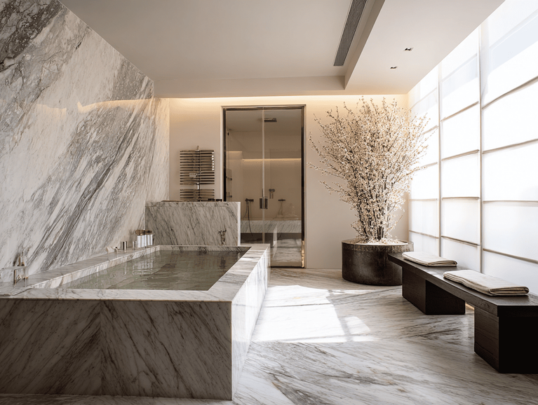 spa in white marble