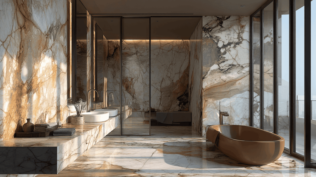 calacatta macchia vecchia bathroom