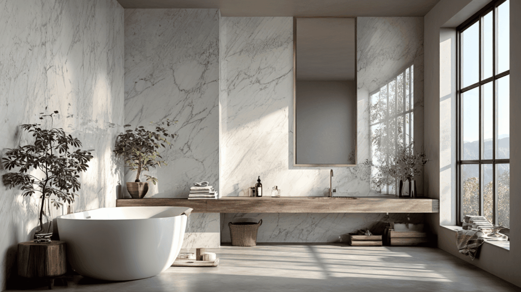 carrara white bathroom 2