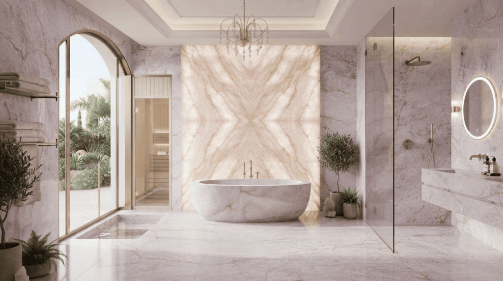 pink quartz bathoom