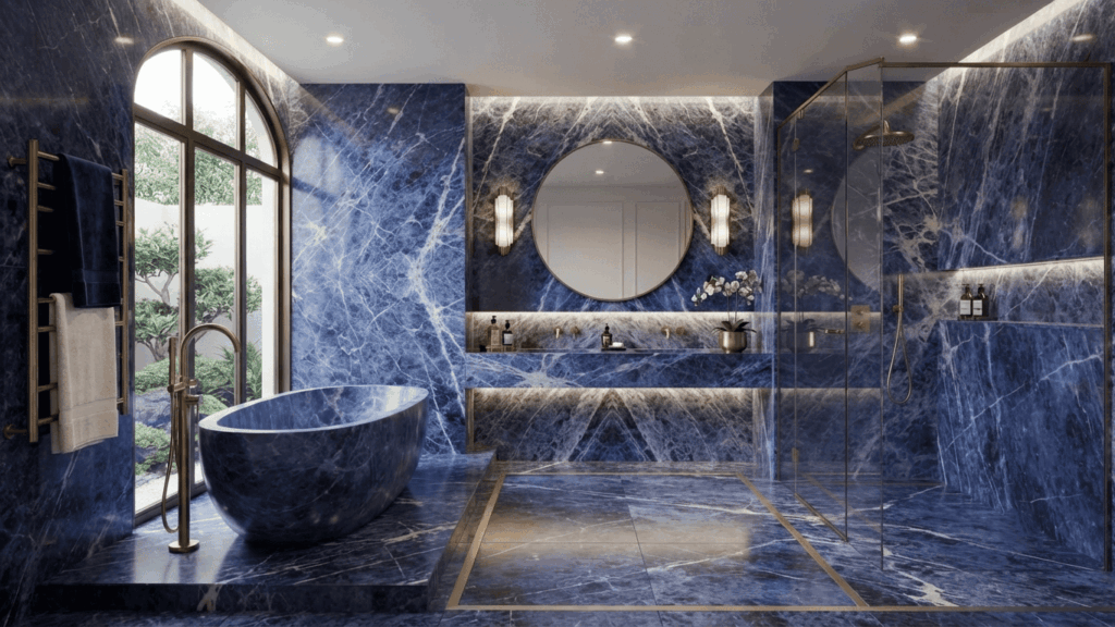 sodalite blue bathroom